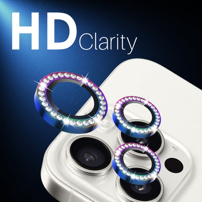 For iPhone 16 Pro / 16 Pro Max NORTHJO Rhinestone Camera Lens Protector Tempered Glass Metal Ring Film(Colorful) - iPhone 16 Pro Max Tempered Glass by NORTHJO | Online Shopping South Africa | PMC Jewellery | Buy Now Pay Later Mobicred