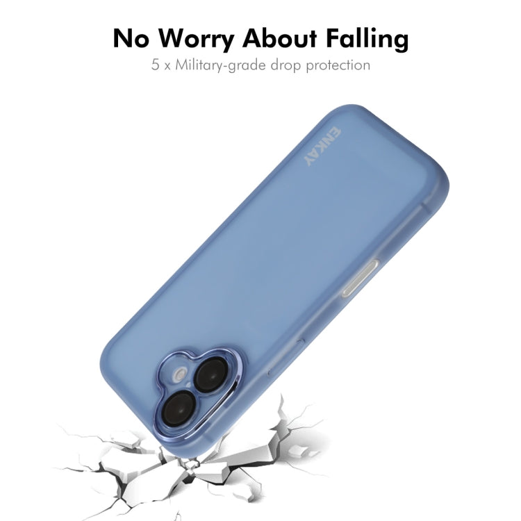 For iPhone 16 ENKAY Hat-Prince Translucent Matte TPU Phone Case with Lens Film(Purple) - free shipping - PMC Jewellery - Order now!