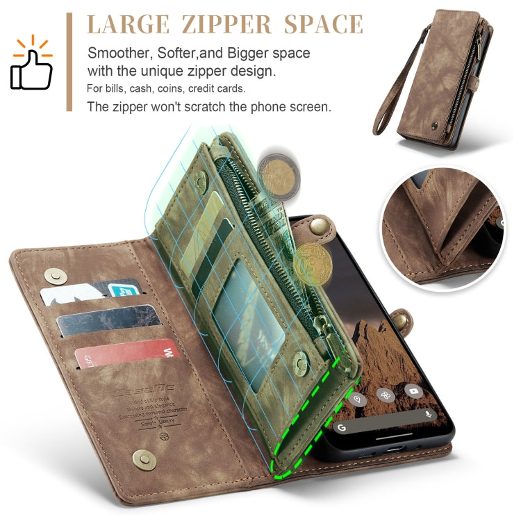 For Google Pixel 9 / 9 Pro CaseMe 008 Detachable Multifunctional Leather Phone Case(Brown) - free shipping - PMC Jewellery - Order now!