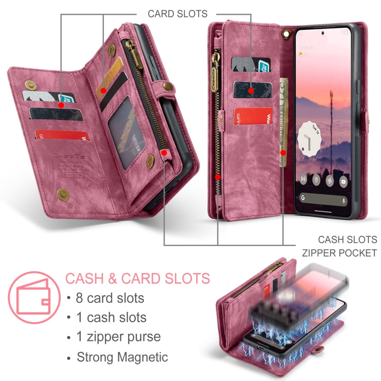For Google Pixel 9 / 9 Pro CaseMe 008 Detachable Multifunctional Leather Phone Case(Wine Red) - Google Cases by CaseMe | Online Shopping South Africa | PMC Jewellery | Buy Now Pay Later Mobicred