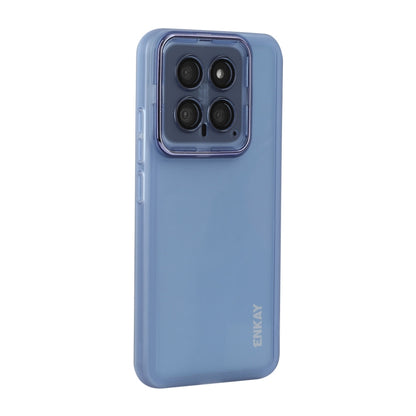 For Xiaomi 14 ENKAY Hat-Prince Translucent Matte TPU Phone Case with Lens Film(Blue) - 14 Cases by ENKAY | Online Shopping South Africa | PMC Jewellery | Buy Now Pay Later Mobicred