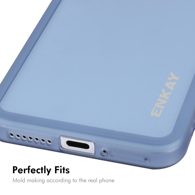 For Xiaomi 14 ENKAY Hat-Prince Translucent Matte TPU Phone Case with Lens Film(Blue) - 14 Cases by ENKAY | Online Shopping South Africa | PMC Jewellery | Buy Now Pay Later Mobicred