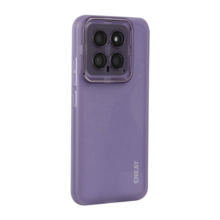 For Xiaomi 14 Pro ENKAY Hat-Prince Translucent Matte TPU Phone Case with Lens Film(Purple) - 14 Pro Cases by ENKAY | Online Shopping South Africa | PMC Jewellery | Buy Now Pay Later Mobicred