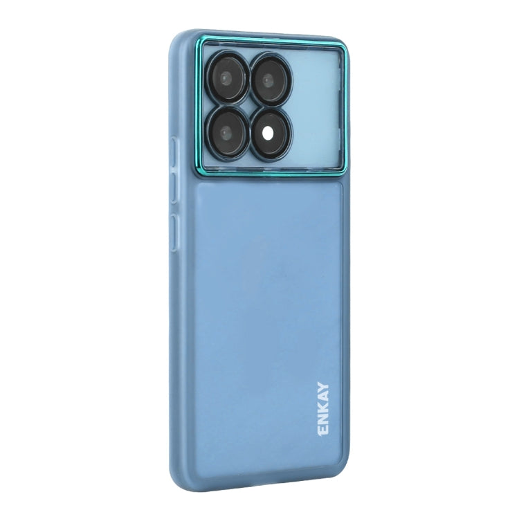 For Redmi K70 / K70 Pro ENKAY Hat-Prince Translucent Matte TPU Phone Case with Lens Film(Blue) - K70 Pro Cases by ENKAY | Online Shopping South Africa | PMC Jewellery | Buy Now Pay Later Mobicred