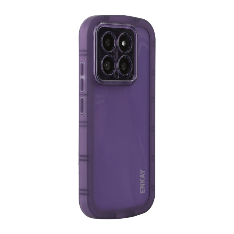 For Xiaomi 14 ENKAY Hat-Prince Translucent Matte TPU Shockproof Phone Case(Purple) - 14 Cases by ENKAY | Online Shopping South Africa | PMC Jewellery | Buy Now Pay Later Mobicred