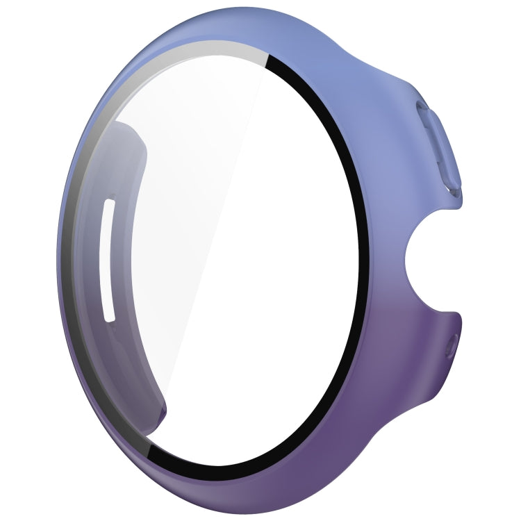 For Google Pixel Watch 3 41mm PC + Tempered Film Integrated Watch Protective Case(Blue+Purple) - Watch Cases by PMC TechLife | Online Shopping South Africa | PMC TechLife | Buy Now Pay Later Mobicred