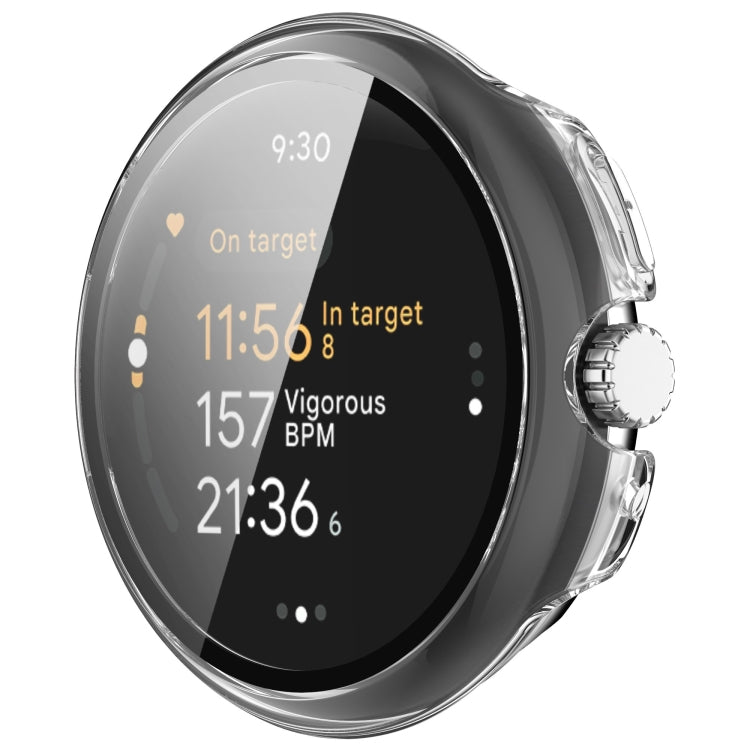 For Google Pixel Watch 3 41mm PC + Tempered Film Integrated Watch Protective Case(Transparent) - Watch Cases by PMC TechLife | Online Shopping South Africa | PMC TechLife | Buy Now Pay Later Mobicred