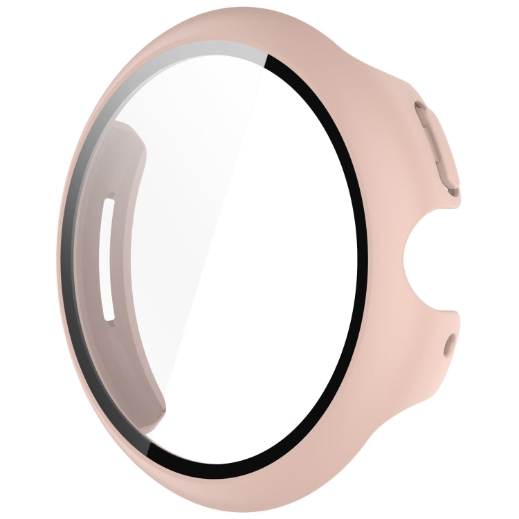 For Google Pixel Watch 3 45mm PC + Tempered Film Integrated Watch Protective Case(Pink) - Watch Cases by PMC TechLife | Online Shopping South Africa | PMC TechLife | Buy Now Pay Later Mobicred