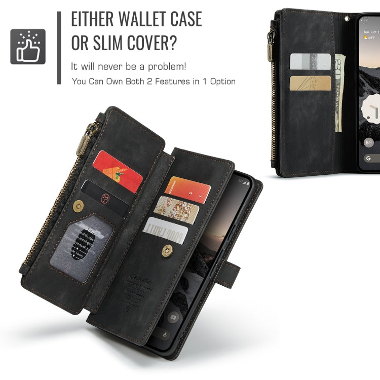 For Google Pixel 9 / 9 Pro CaseMe C30 Card Slots Zipper Wallet Leather Phone Case(Black) - free shipping - PMC Jewellery - Order now!