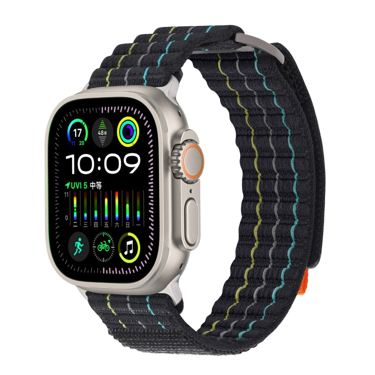 For Apple Watch Ultra 2 49mm Two Sections Nylon Hook and Loop Fastener Watch Band(Storm Black) - Watch Bands by PMC Jewellery | Online Shopping South Africa | PMC Jewellery | Buy Now Pay Later Mobicred