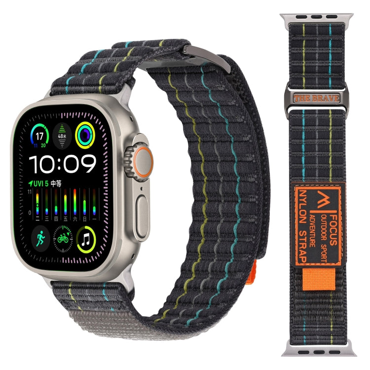 For Apple Watch Ultra 49mm Two Sections Nylon Hook and Loop Fastener Watch Band(Charcoal Gray) - Watch Bands by PMC Jewellery | Online Shopping South Africa | PMC Jewellery | Buy Now Pay Later Mobicred