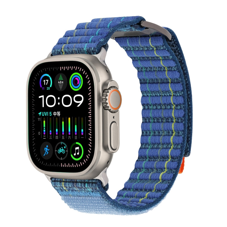 For Apple Watch Ultra 49mm Two Sections Nylon Hook and Loop Fastener Watch Band(Scuba Blue) - Watch Bands by PMC Jewellery | Online Shopping South Africa | PMC Jewellery | Buy Now Pay Later Mobicred