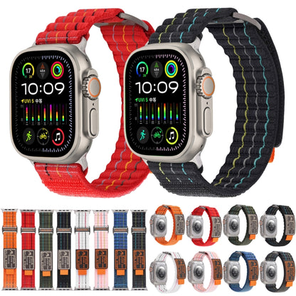 For Apple Watch Ultra 49mm Two Sections Nylon Hook and Loop Fastener Watch Band(Field Green) - Watch Bands by PMC Jewellery | Online Shopping South Africa | PMC Jewellery | Buy Now Pay Later Mobicred