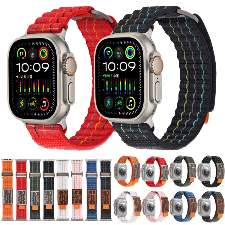 For Apple Watch Ultra 2 49mm Two Sections Nylon Hook and Loop Fastener Watch Band(Vibrant Orange) - Watch Bands by PMC Jewellery | Online Shopping South Africa | PMC Jewellery | Buy Now Pay Later Mobicred