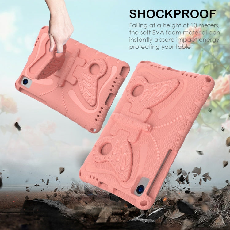 For Lenovo Tab M10 Plus TB-X606F 10.3 Butterfly Bracket EVA Shockproof Tablet Case(Pink Orange) - Lenovo by PMC TechLife | Online Shopping South Africa | PMC TechLife | Buy Now Pay Later Mobicred
