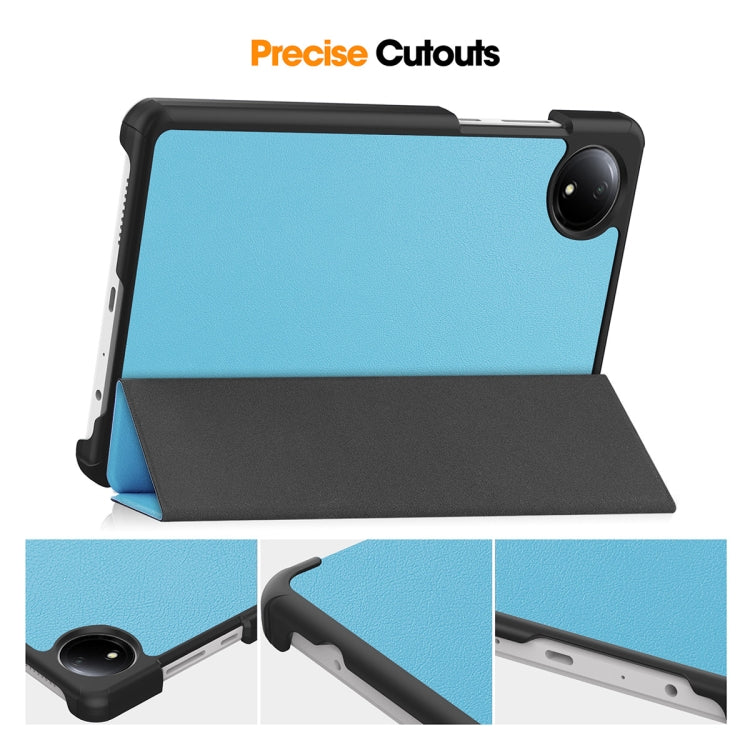 For Redmi Pad SE 4G 8.7 ENKAY Tri-fold Custer Texture Leather Smart Tablet Case(Dark Blue) - free shipping - PMc TechLife - Order now!