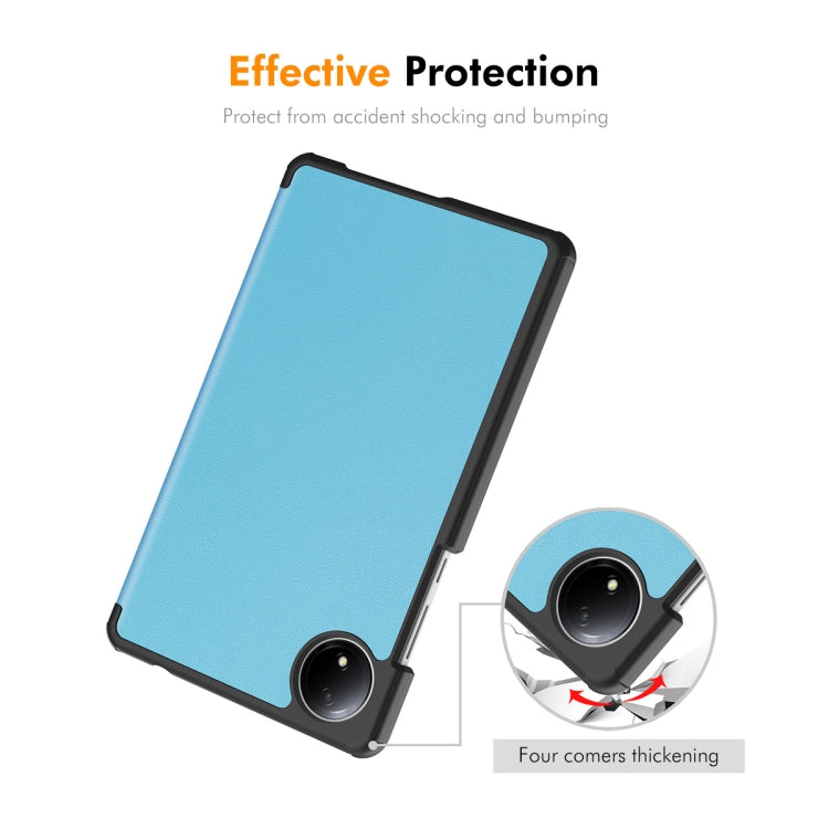 For Redmi Pad SE 4G 8.7 ENKAY Tri-fold Custer Texture Leather Smart Tablet Case(Dark Blue) - free shipping - PMc TechLife - Order now!