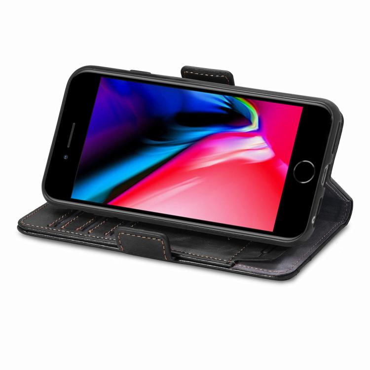 For iPhone 16e CaseNeo Splicing Dual Magnetic Buckle Leather Phone Case(Black) - iPhone 16e Cases by PMC TechLife | Online Shopping South Africa | PMC TechLife | Buy Now Pay Later Mobicred