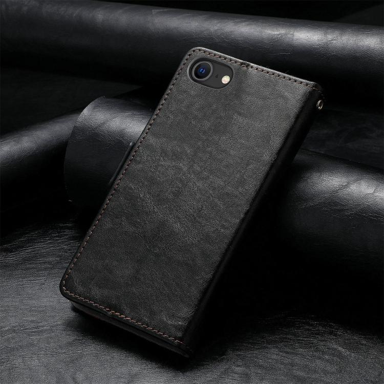 For iPhone 16e CaseNeo Splicing Dual Magnetic Buckle Leather Phone Case(Black) - iPhone 16e Cases by PMC TechLife | Online Shopping South Africa | PMC TechLife | Buy Now Pay Later Mobicred