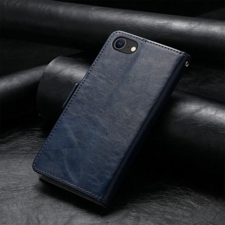 For iPhone 16e CaseNeo Splicing Dual Magnetic Buckle Leather Phone Case(Blue) - free shipping - PMC TechLife - Order now!