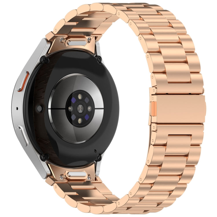 For Samsung Galaxy Watch 4 40 / 44mm Three Beads Button Quick Release Metal Watch Band(Rose Gold) - free shipping - PMC TechLife - Order now!