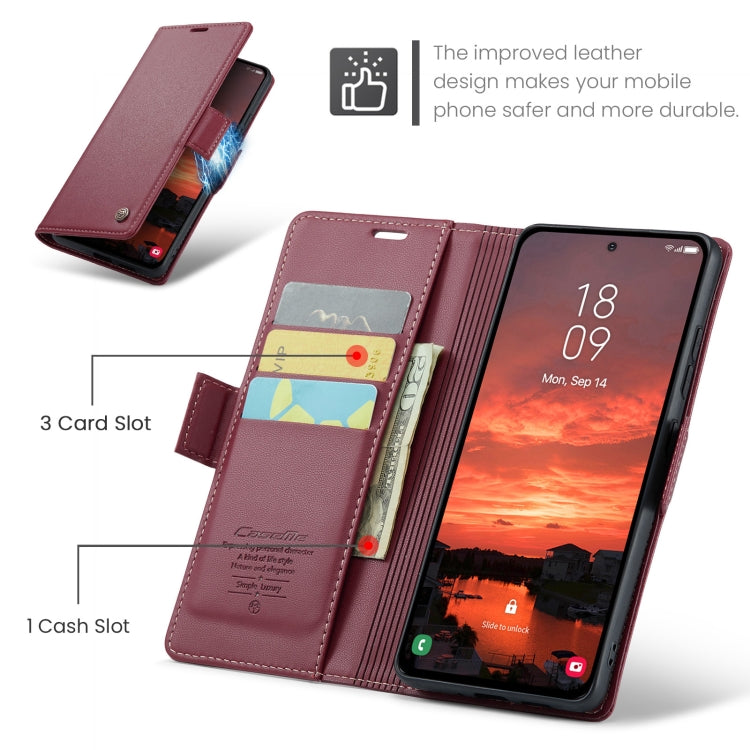 For Samsung Galaxy S25 5G CaseMe 023 Butterfly Buckle Litchi Texture RFID Anti-theft Leather Phone Case(Red) - Galaxy S25 5G Cases by CaseMe | Online Shopping South Africa | PMC Jewellery | Buy Now Pay Later Mobicred