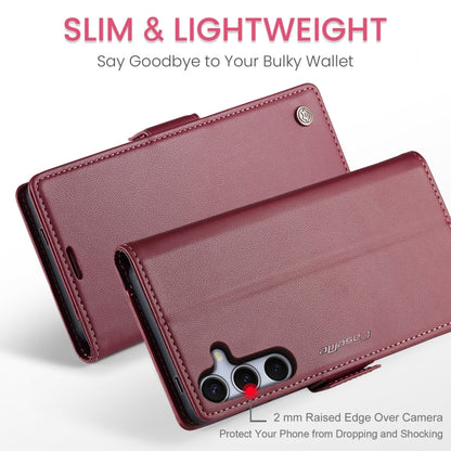 For Samsung Galaxy S25 5G CaseMe 023 Butterfly Buckle Litchi Texture RFID Anti-theft Leather Phone Case(Red) - Galaxy S25 5G Cases by CaseMe | Online Shopping South Africa | PMC Jewellery | Buy Now Pay Later Mobicred