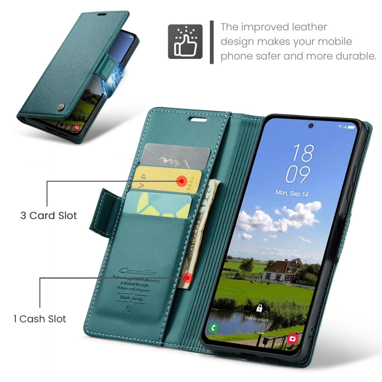 For Samsung Galaxy S25 5G CaseMe 023 Butterfly Buckle Litchi Texture RFID Anti-theft Leather Phone Case(Green) - Galaxy S25 5G Cases by CaseMe | Online Shopping South Africa | PMC Jewellery | Buy Now Pay Later Mobicred