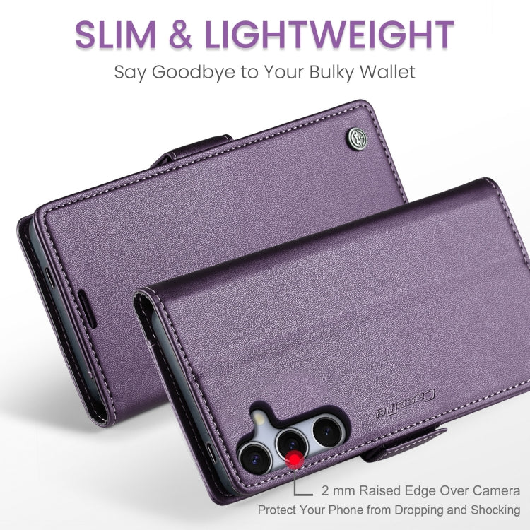 For Samsung Galaxy S25 5G CaseMe 023 Butterfly Buckle Litchi Texture RFID Anti-theft Leather Phone Case(Purple) - Galaxy S25 5G Cases by CaseMe | Online Shopping South Africa | PMC Jewellery | Buy Now Pay Later Mobicred