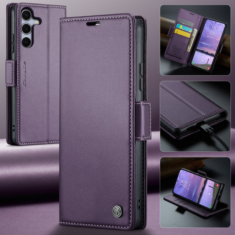 For Samsung Galaxy S25 5G CaseMe 023 Butterfly Buckle Litchi Texture RFID Anti-theft Leather Phone Case(Purple) - Galaxy S25 5G Cases by CaseMe | Online Shopping South Africa | PMC Jewellery | Buy Now Pay Later Mobicred