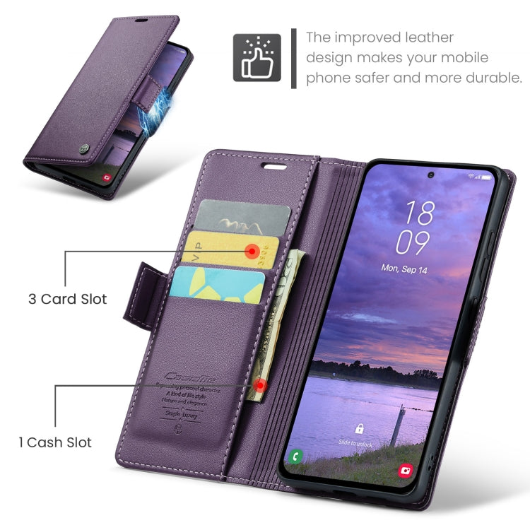 For Samsung Galaxy S25+ 5G CaseMe 023 Butterfly Buckle Litchi Texture RFID Anti-theft Leather Phone Case(Purple) - Galaxy S25+ 5G Cases by CaseMe | Online Shopping South Africa | PMC Jewellery | Buy Now Pay Later Mobicred