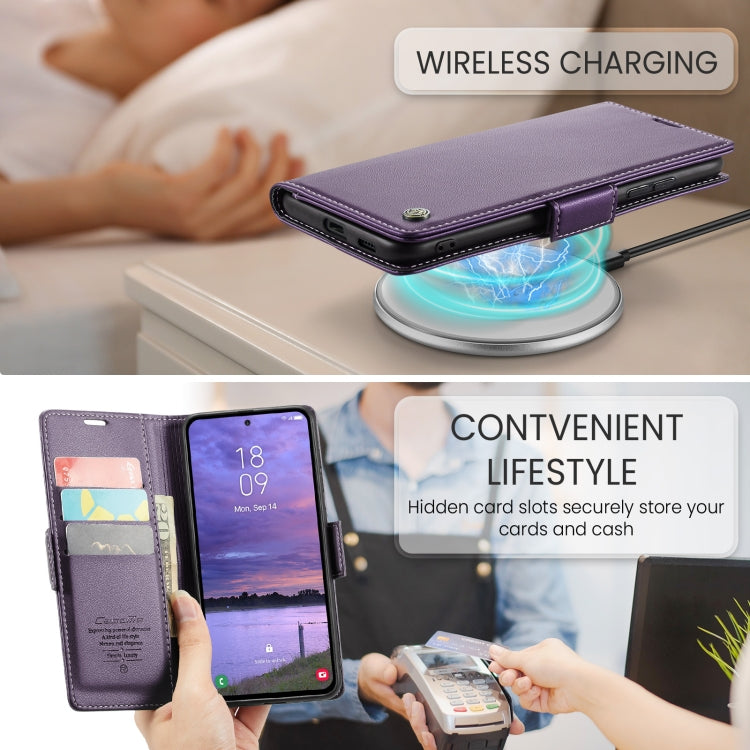 For Samsung Galaxy S25+ 5G CaseMe 023 Butterfly Buckle Litchi Texture RFID Anti-theft Leather Phone Case(Purple) - Galaxy S25+ 5G Cases by CaseMe | Online Shopping South Africa | PMC Jewellery | Buy Now Pay Later Mobicred