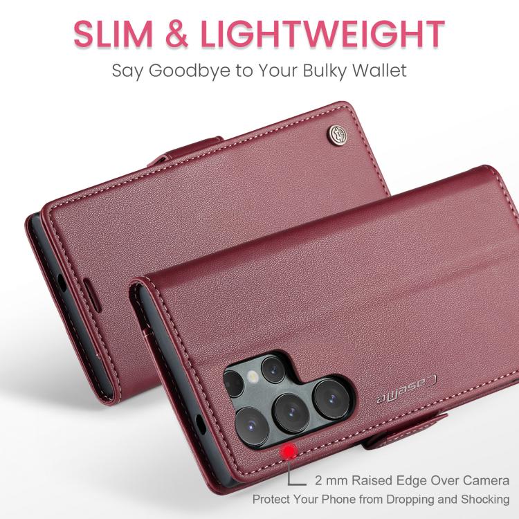 For Samsung Galaxy S25 Ultra 5G CaseMe 023 Butterfly Buckle Litchi Texture RFID Anti-theft Leather Phone Case(Red) - Galaxy S25 Ultra 5G Cases by CaseMe | Online Shopping South Africa | PMC Jewellery | Buy Now Pay Later Mobicred