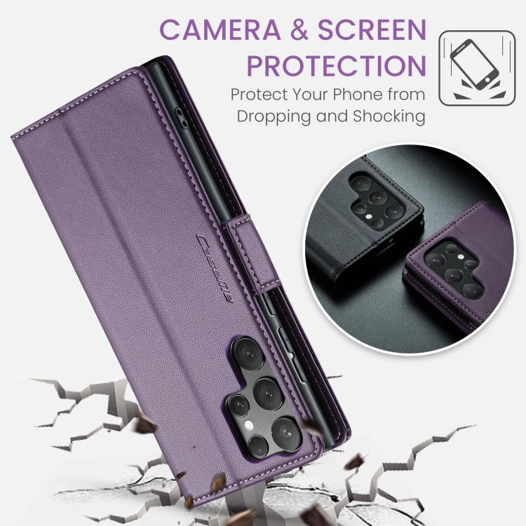 For Samsung Galaxy S25 Ultra 5G CaseMe 023 Butterfly Buckle Litchi Texture RFID Anti-theft Leather Phone Case(Purple) - Galaxy S25 Ultra 5G Cases by CaseMe | Online Shopping South Africa | PMC Jewellery | Buy Now Pay Later Mobicred