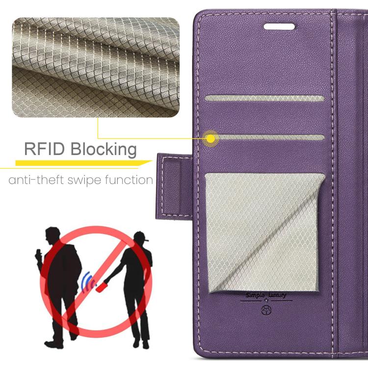 For Samsung Galaxy S25 Ultra 5G CaseMe 023 Butterfly Buckle Litchi Texture RFID Anti-theft Leather Phone Case(Purple) - Galaxy S25 Ultra 5G Cases by CaseMe | Online Shopping South Africa | PMC Jewellery | Buy Now Pay Later Mobicred