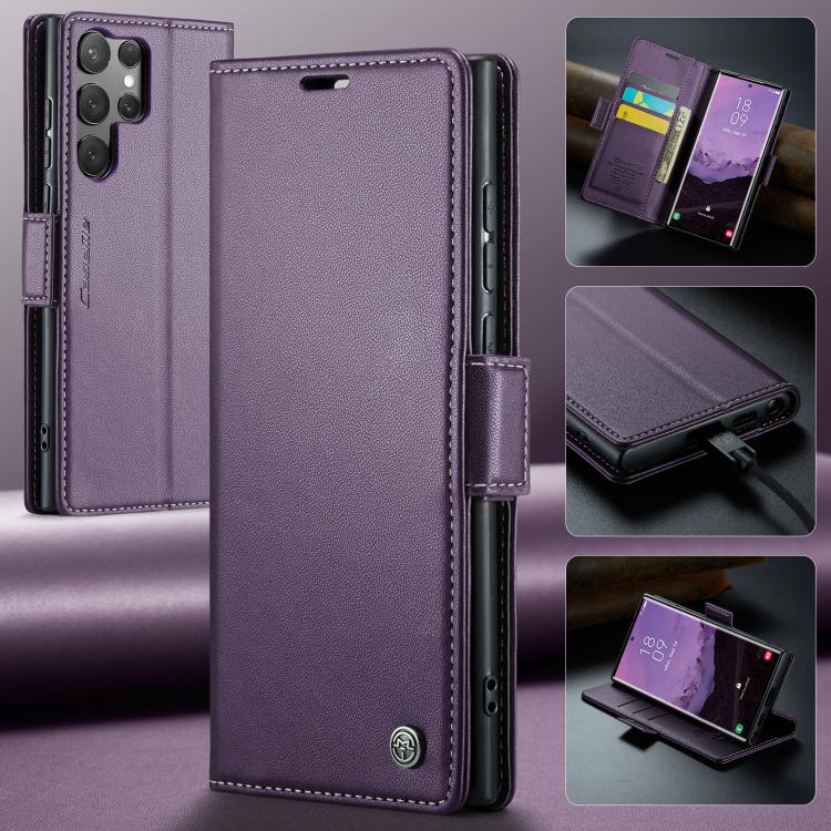 For Samsung Galaxy S25 Ultra 5G CaseMe 023 Butterfly Buckle Litchi Texture RFID Anti-theft Leather Phone Case(Purple) - Galaxy S25 Ultra 5G Cases by CaseMe | Online Shopping South Africa | PMC Jewellery | Buy Now Pay Later Mobicred