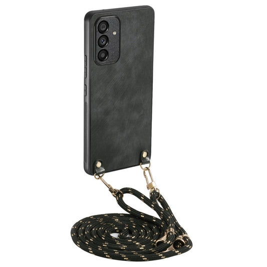 For Samsung Galaxy S25 5G Vintage Leather PC Back Cover Phone Case with Crossbody Strap(Black) - Galaxy S25 5G Cases by PMC Jewellery | Online Shopping South Africa | PMC Jewellery | Buy Now Pay Later Mobicred