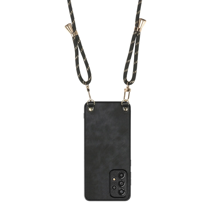 For Samsung Galaxy S25 5G Vintage Leather PC Back Cover Phone Case with Crossbody Strap(Black) - Galaxy S25 5G Cases by PMC Jewellery | Online Shopping South Africa | PMC Jewellery | Buy Now Pay Later Mobicred