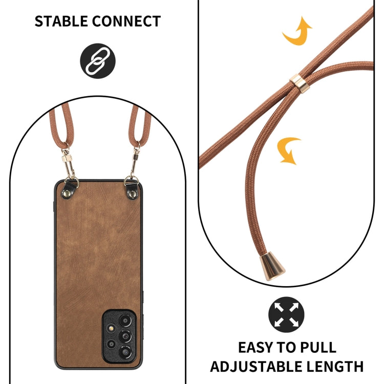 For Samsung Galaxy S25+ 5G Vintage Leather PC Back Cover Phone Case with Crossbody Strap(Brown) - Galaxy S25+ 5G Cases by PMC Jewellery | Online Shopping South Africa | PMC Jewellery | Buy Now Pay Later Mobicred