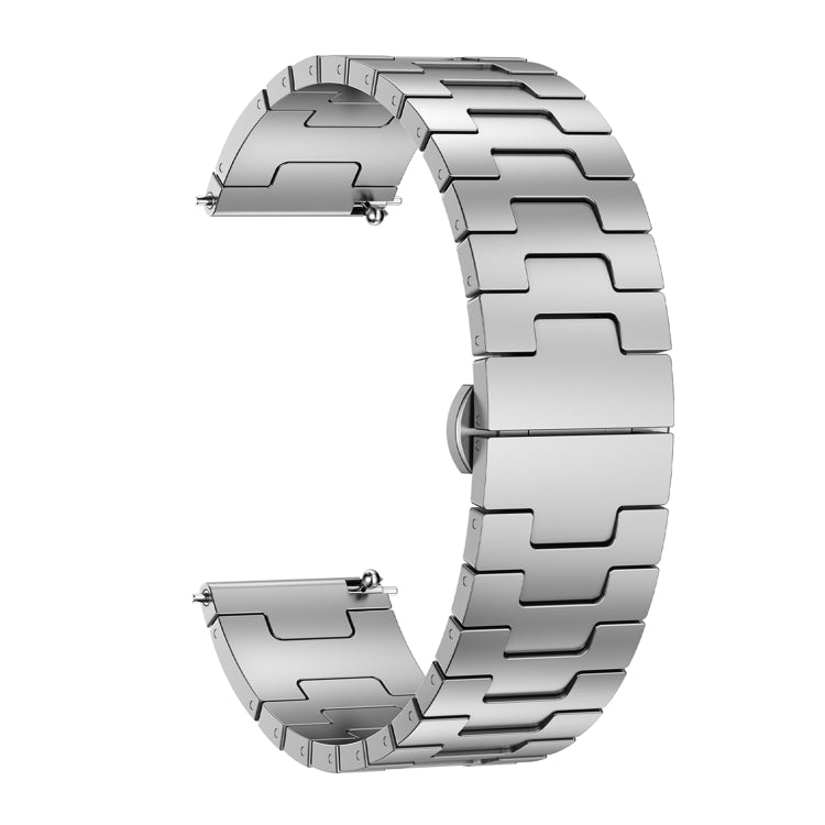 For Garmin Vivoactive 4 Titanium Alloy 22mm Metal Watch Band(Silver) - Watch Bands by PMc TechLife | Online Shopping South Africa | PMc TechLife | Buy Now Pay Later Mobicred