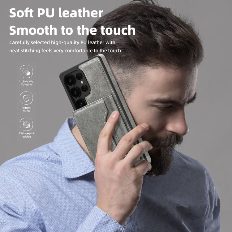 For Samsung Galaxy S25+ 5G Shield Multi-functional MagSafe Card Bag Phone Case(Grey) - Galaxy S25+ 5G Cases by PMC Jewellery | Online Shopping South Africa | PMC Jewellery | Buy Now Pay Later Mobicred