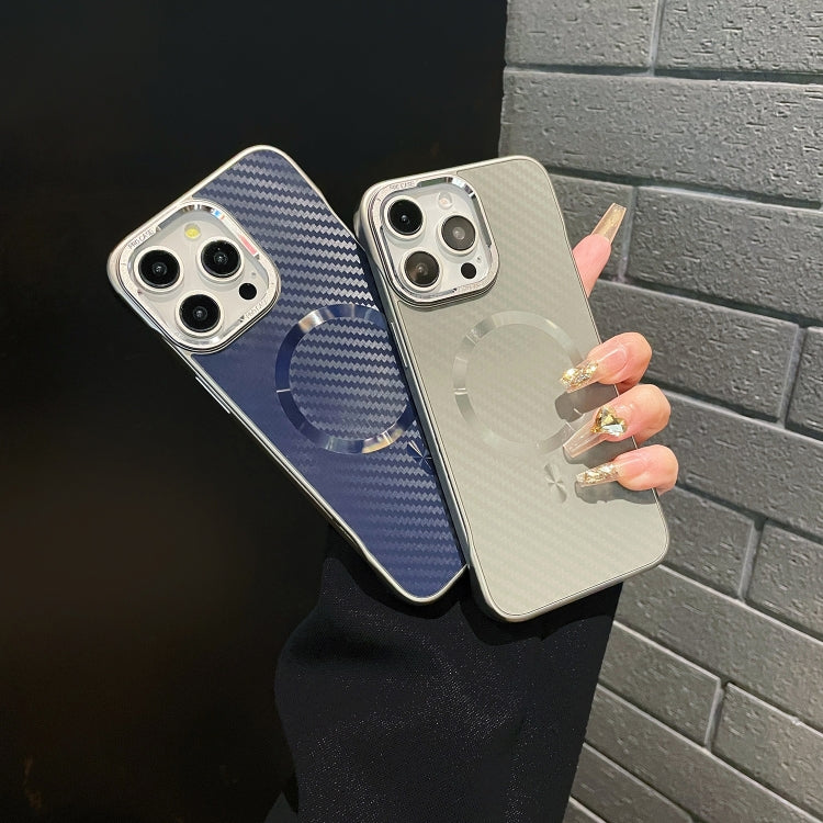 For iPhone 16 Plus AG Carbon Fiber Frameless MagSafe Phone Case(Blue) - free shipping - PMc TechLife - Order now!