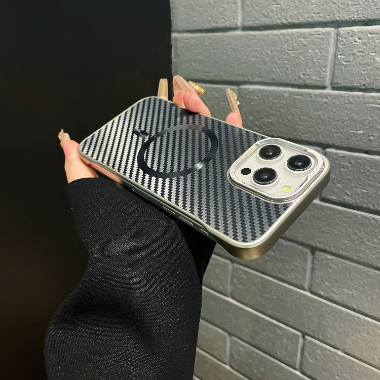 For iPhone 15 Pro AG Carbon Fiber Frameless MagSafe Phone Case(Blue) - iPhone 15 Pro Cases by PMc TechLife | Online Shopping South Africa | PMc TechLife | Buy Now Pay Later Mobicred