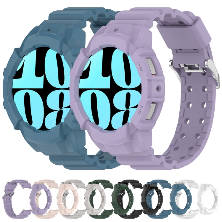 For Samsung Galaxy Watch 7 44mm Armor Silicone Watch Band with Watch Case Set(Light Gray) - Watch Bands by PMC Jewellery | Online Shopping South Africa | PMC Jewellery | Buy Now Pay Later Mobicred