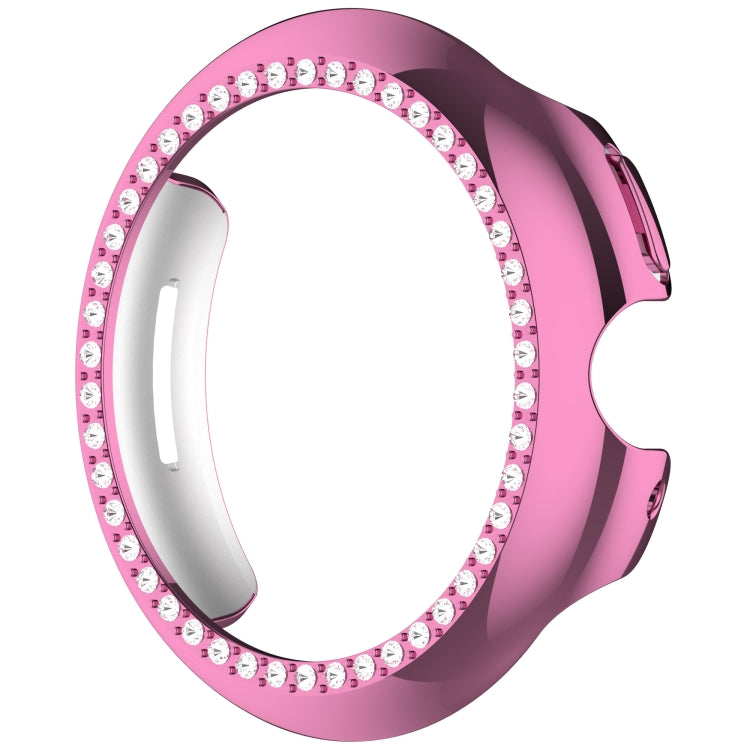 For Google Pixel Watch Diamond Electroplated PC Half Coverage Watch Protective Case(Pink) - Watch Cases by PMC TechLife | Online Shopping South Africa | PMC TechLife | Buy Now Pay Later Mobicred