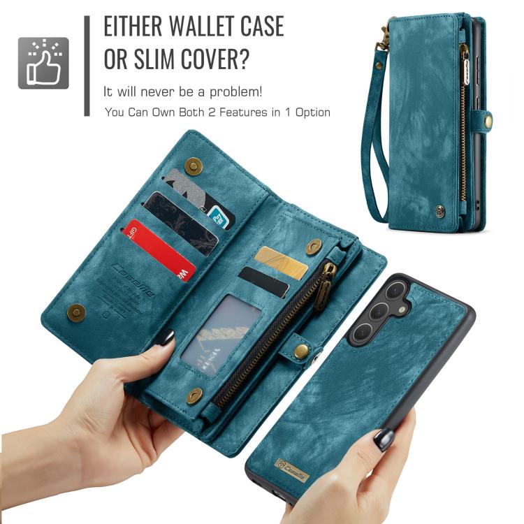 For Samsung Galaxy S25+ 5G CaseMe 008 Detachable Multifunctional Leather Phone Case(Blue) - Galaxy S25+ 5G Cases by CaseMe | Online Shopping South Africa | PMC Jewellery | Buy Now Pay Later Mobicred