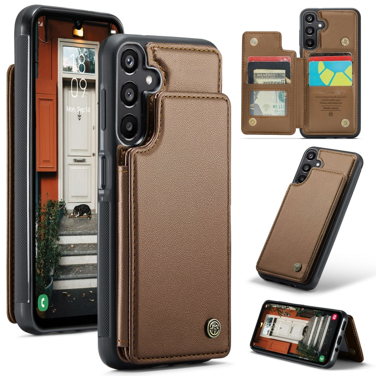 For Samsung Galaxy A16 5G CaseMe C22 Card Slots Holder RFID Anti-theft Phone Case(Brown) - Galaxy Phone Cases by CaseMe | Online Shopping South Africa | PMC Jewellery | Buy Now Pay Later Mobicred