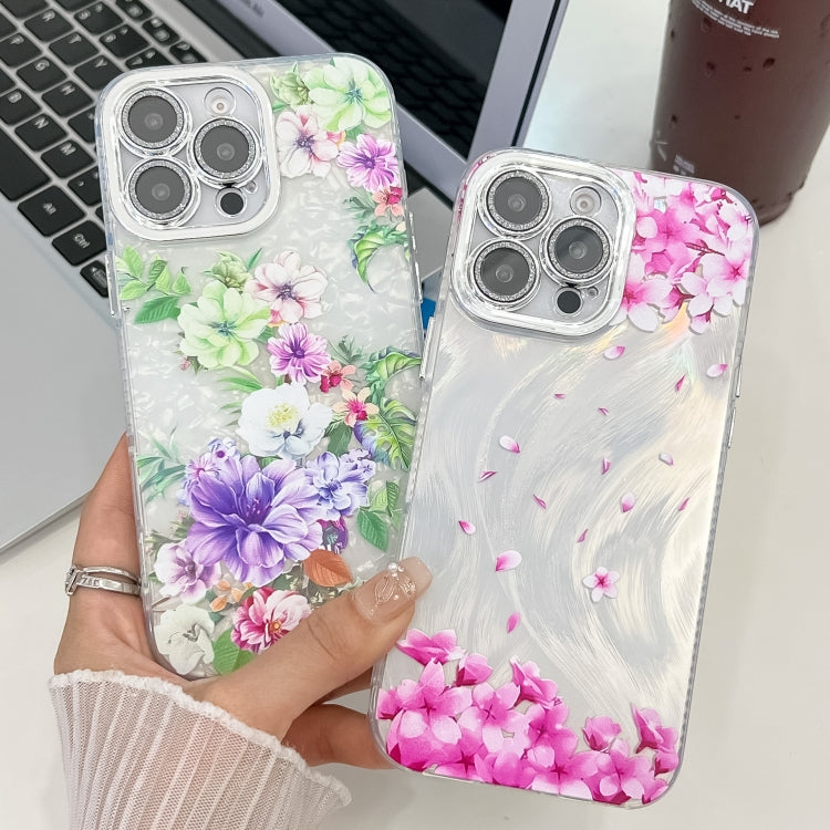 For iPhone 16e Electroplating Flowers Plants Texture TPU Phone Case(Azalea FL4) - iPhone 16e Cases by PMC TechLife | Online Shopping South Africa | PMC TechLife | Buy Now Pay Later Mobicred