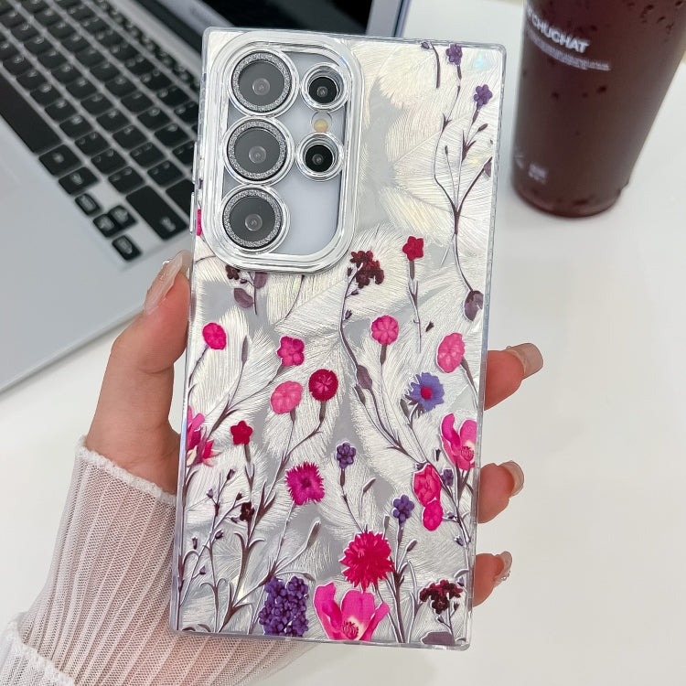 For Samsung Galaxy S25 Ultra 5G Electroplating Flowers Plants Texture TPU Phone Case(Carnation FL7) - Galaxy S25 Ultra 5G Cases by PMC Jewellery | Online Shopping South Africa | PMC Jewellery | Buy Now Pay Later Mobicred