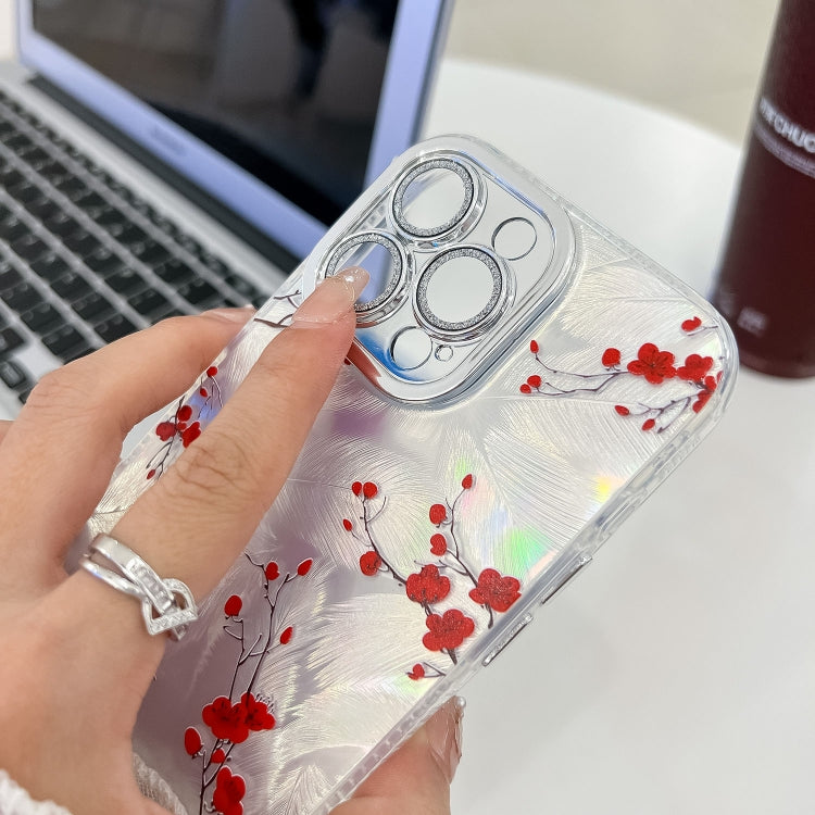 For iPhone 16e Electroplating Flower Texture Wristband TPU Phone Case(Flowers SH4) - iPhone 16e Cases by PMC TechLife | Online Shopping South Africa | PMC TechLife | Buy Now Pay Later Mobicred
